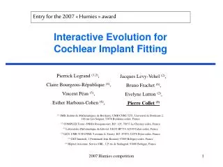 Interactive Evolution for Cochlear Implant Fitting
