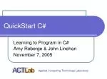 QuickStart C# - slide 1