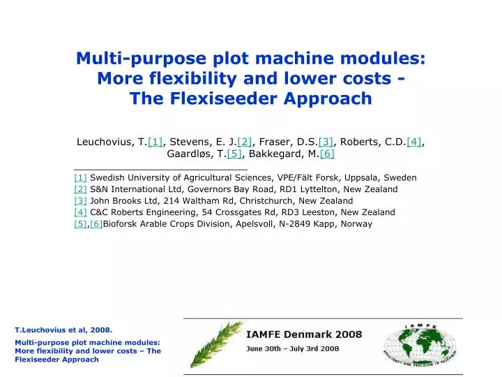 multi purpose plot machine modules more flexibility and lower costs the flexiseeder approach