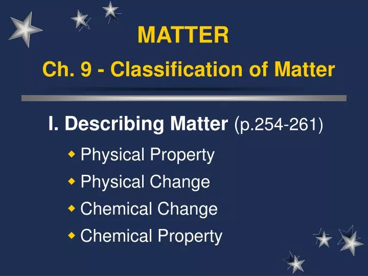 ch 9 classification of matter