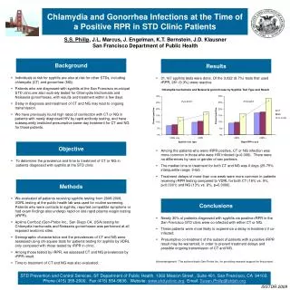 Chlamydia and Gonorrhea Infections at the Time of a Positive RPR in STD Clinic Patients