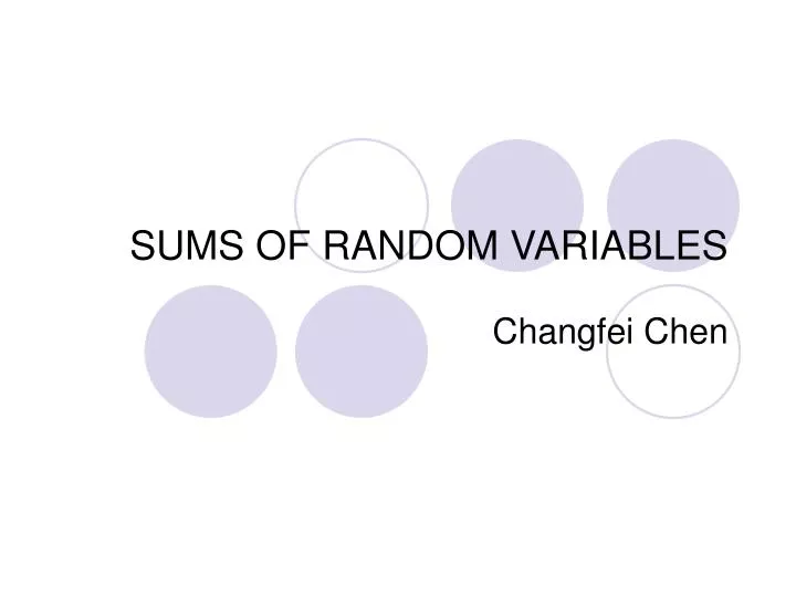 sums of random variables