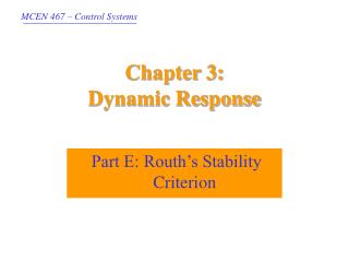 Chapter 3: Dynamic Response