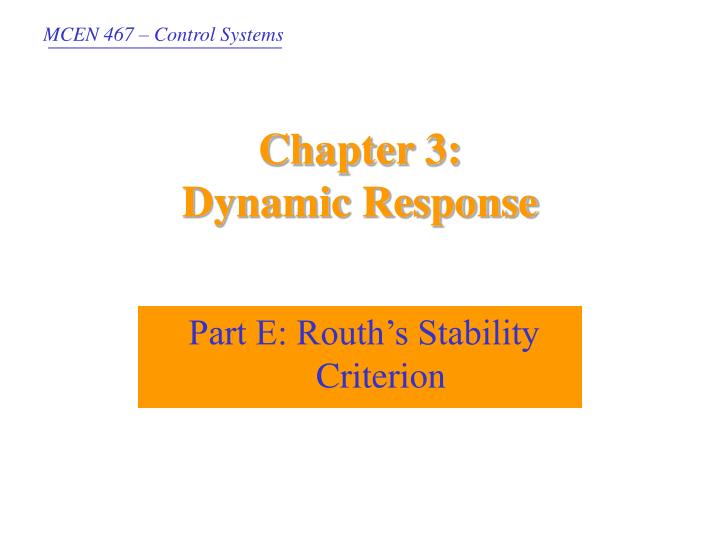 chapter 3 dynamic response