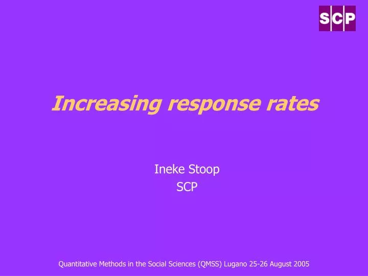 increasing response rates