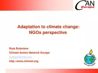 Adaptation to climate change: NGOs perspective