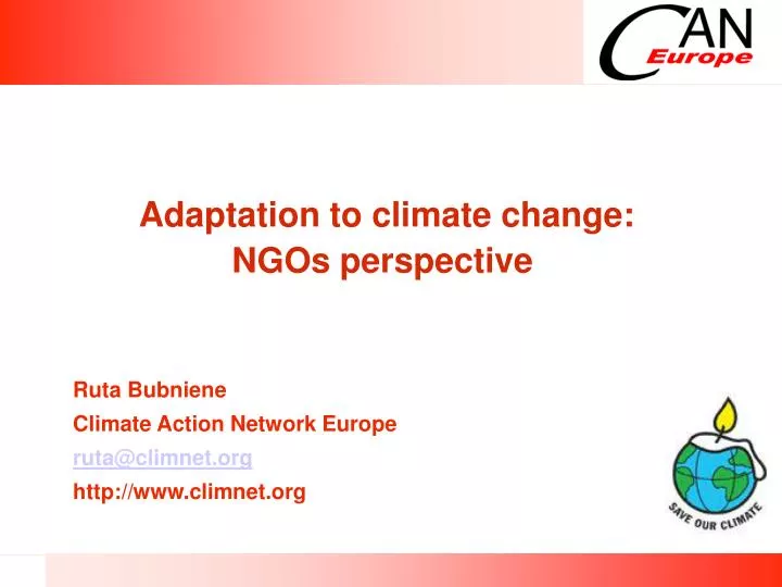 adaptation to climate change ngos perspective