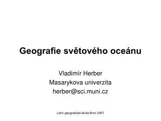Geografie světového oceánu