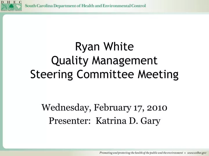 ryan white quality management steering committee meeting