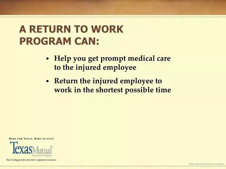 a return to work program can