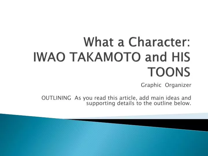 what a character iwao takamoto and his toons
