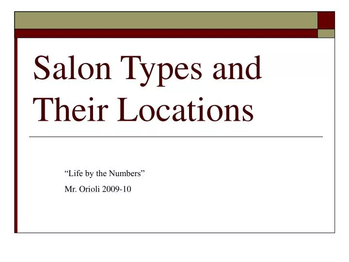 salon types and their locations