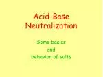 Acid-Base Neutralization