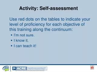 Activity: Self-assessment