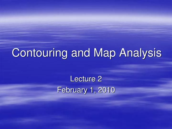 contouring and map analysis