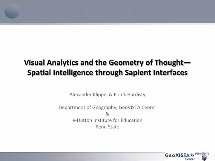 visual analytics and the geometry of thought spatial intelligence through sapient interfaces
