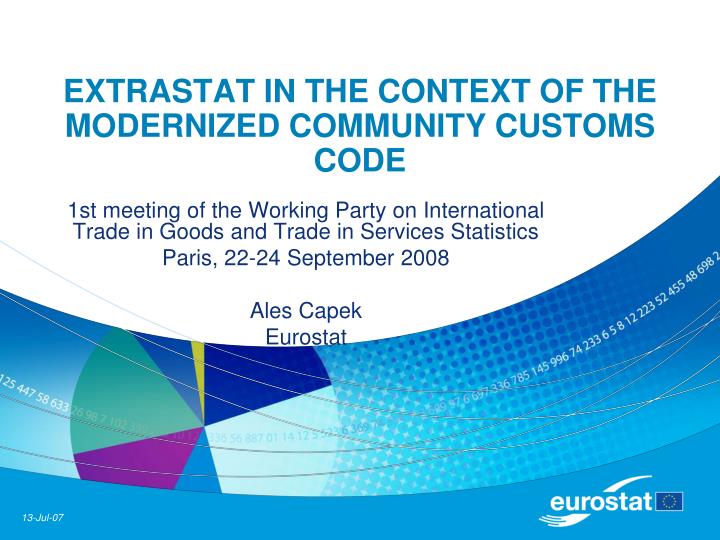 extrastat in the context of the modernized community customs code