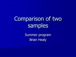 Comparison of two samples