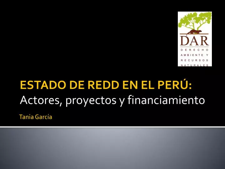 estado de redd en el per actores proyectos y financiamiento