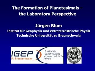 The Formation of Planetesimals – the Laboratory Perspective