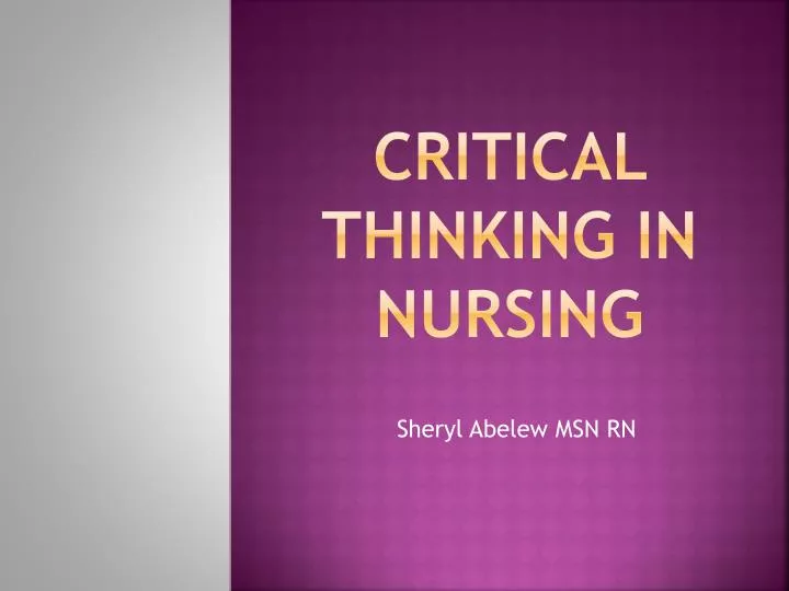 critical thinking in nursing