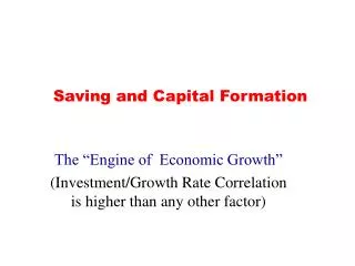 Saving and Capital Formation