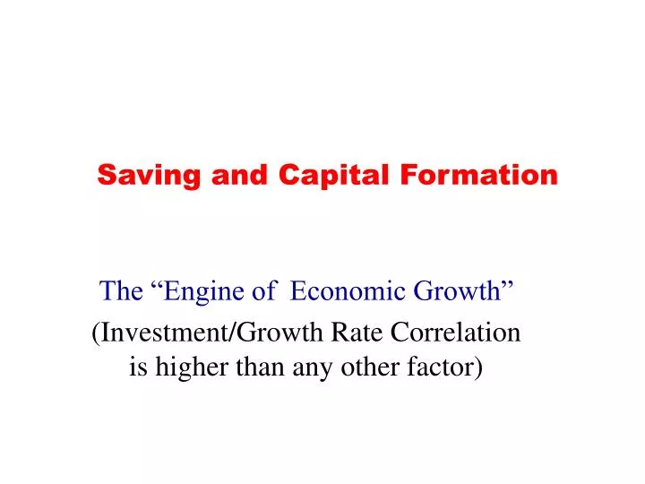 saving and capital formation