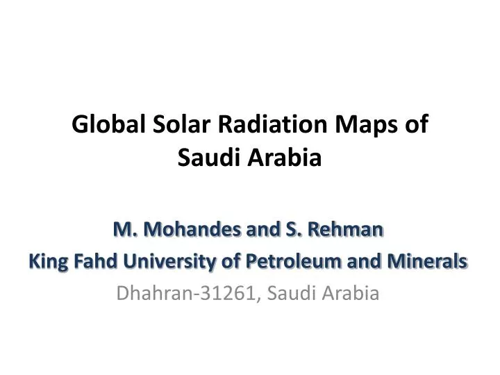 global solar radiation maps of saudi arabia