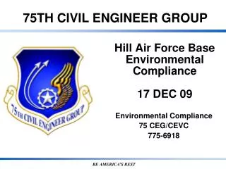 Hill Air Force Base Environmental Compliance 17 DEC 09