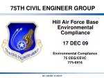 Hill Air Force Base Environmental Compliance 17 DEC 09