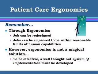 Patient Care Ergonomics