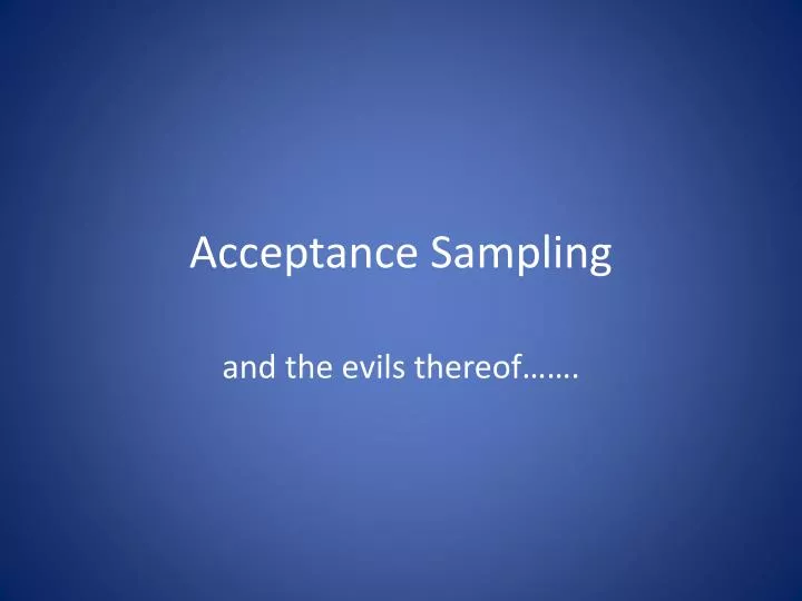 acceptance sampling