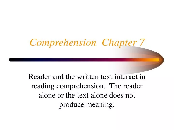 comprehension chapter 7