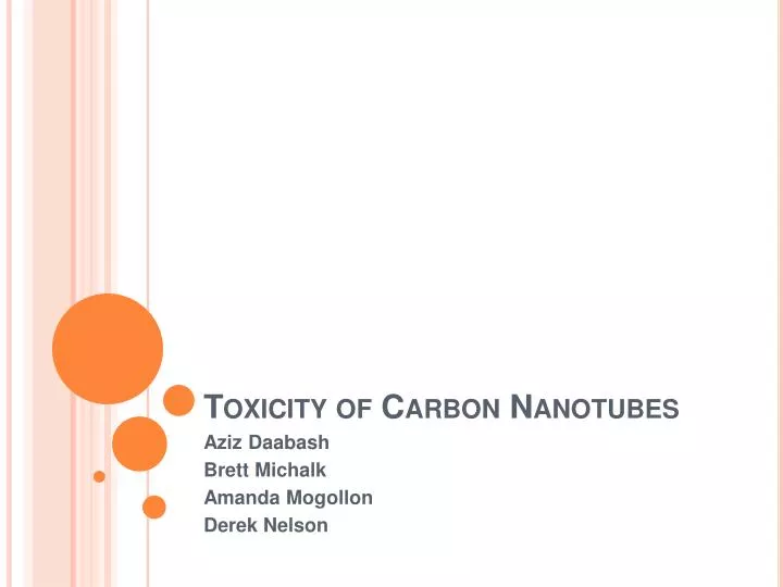 toxicity of carbon nanotubes