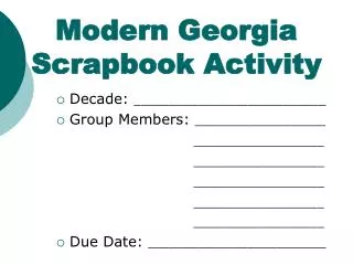 Modern Georgia Scrapbook Activity