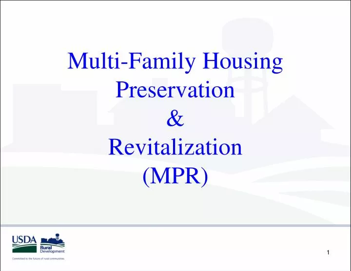 multi family housing preservation revitalization mpr