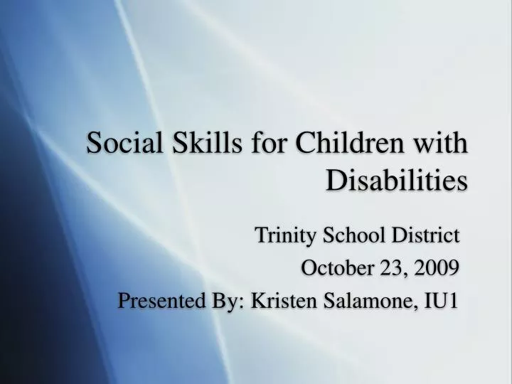 social skills for children with disabilities