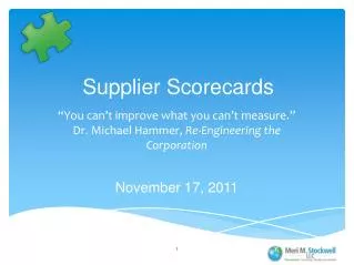 Supplier Scorecards