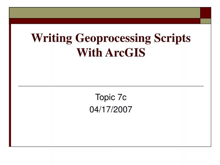 writing geoprocessing scripts with arcgis