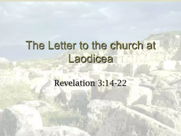 the letter to the church at laodicea