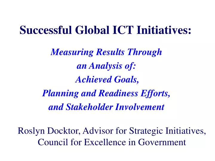 successful global ict initiatives