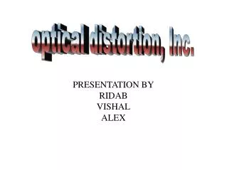 PRESENTATION BY RIDAB VISHAL ALEX