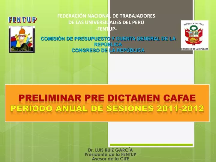 preliminar pre dictamen cafae periodo anual de sesiones 2011 2012