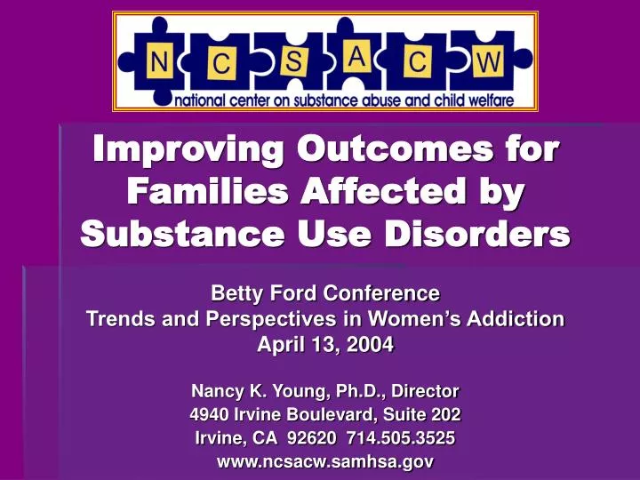 improving outcomes for families affected by substance use disorders