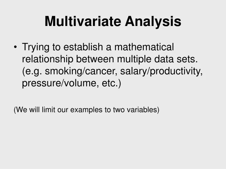 multivariate analysis