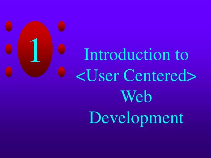 introduction to user centered web development