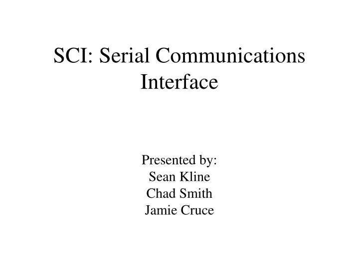 sci serial communications interface
