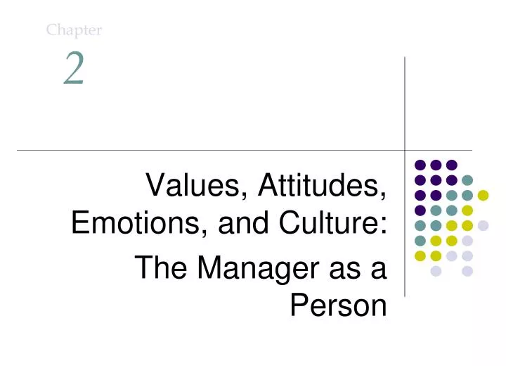 values attitudes emotions and culture the manager as a person