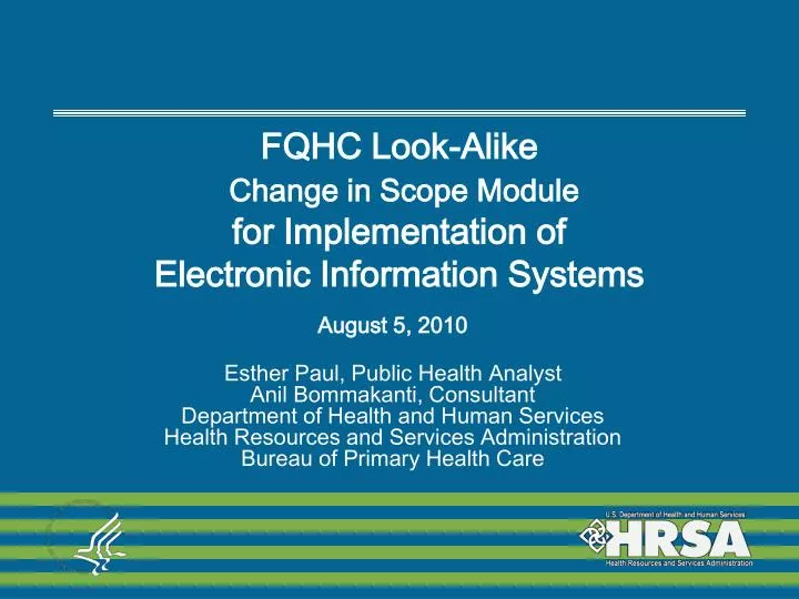 fqhc look alike change in scope module for implementation of electronic information systems