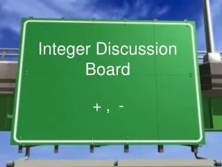 Integer Discussion Board